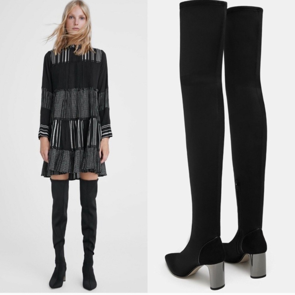 Zara Women’s Thigh High “Sock” Boots